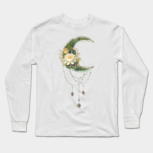 Elegant, noble moon with flowers Long Sleeve T-Shirt